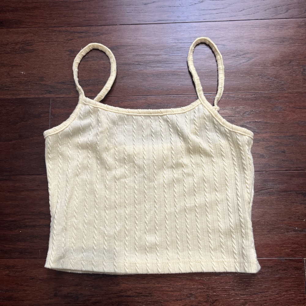 Pink Rose Cream Knit Camisole
